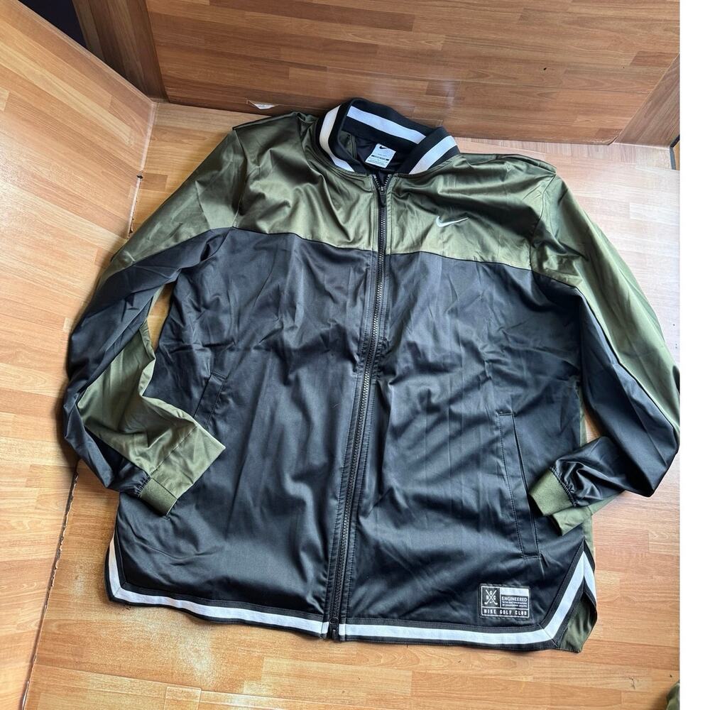 Nike Golf Club Bomber Jacket in black and cargo khaki size large
